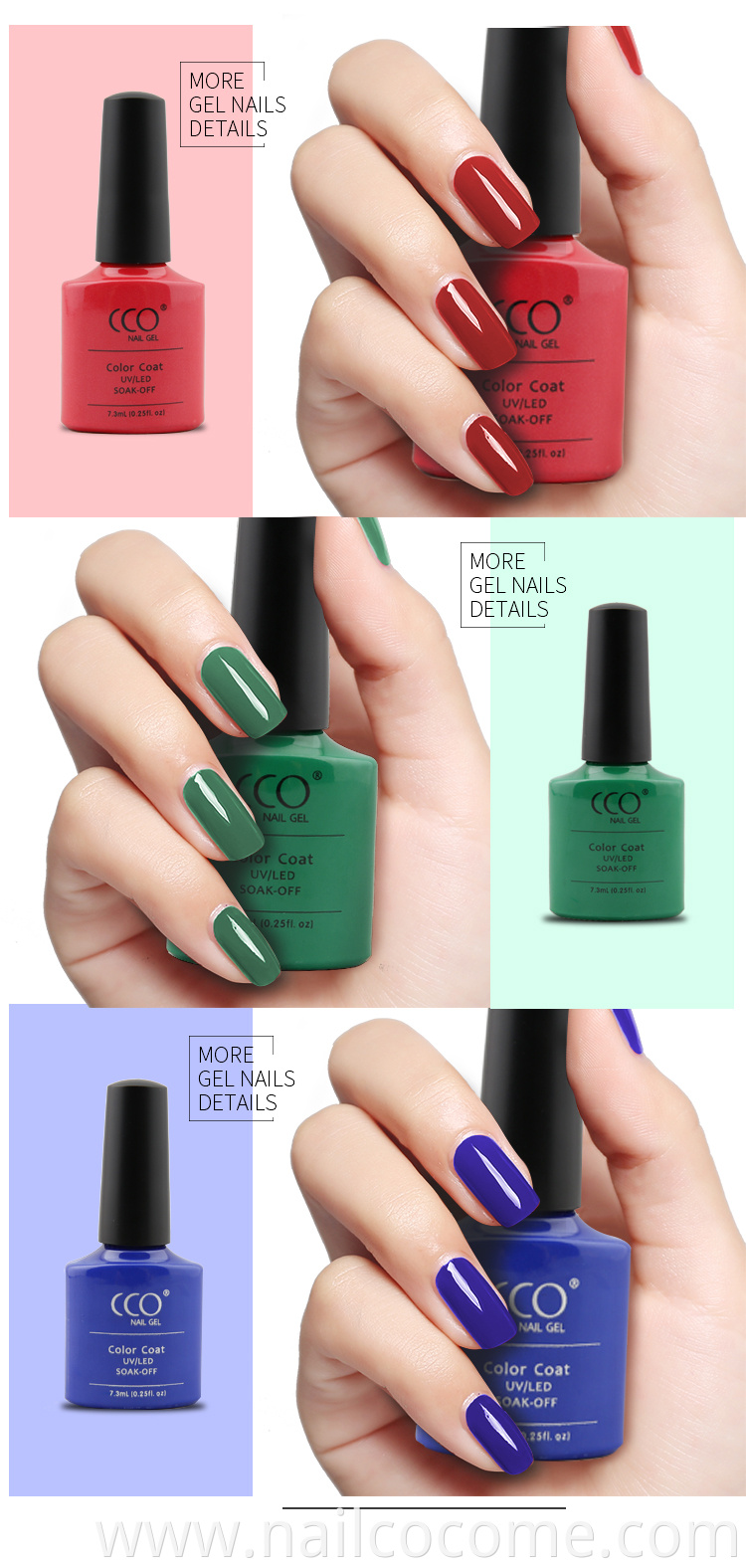 CCO Hot Sale Wholesale Natural CCO Mini 7.3ml Soak Off Nail Polish Colors